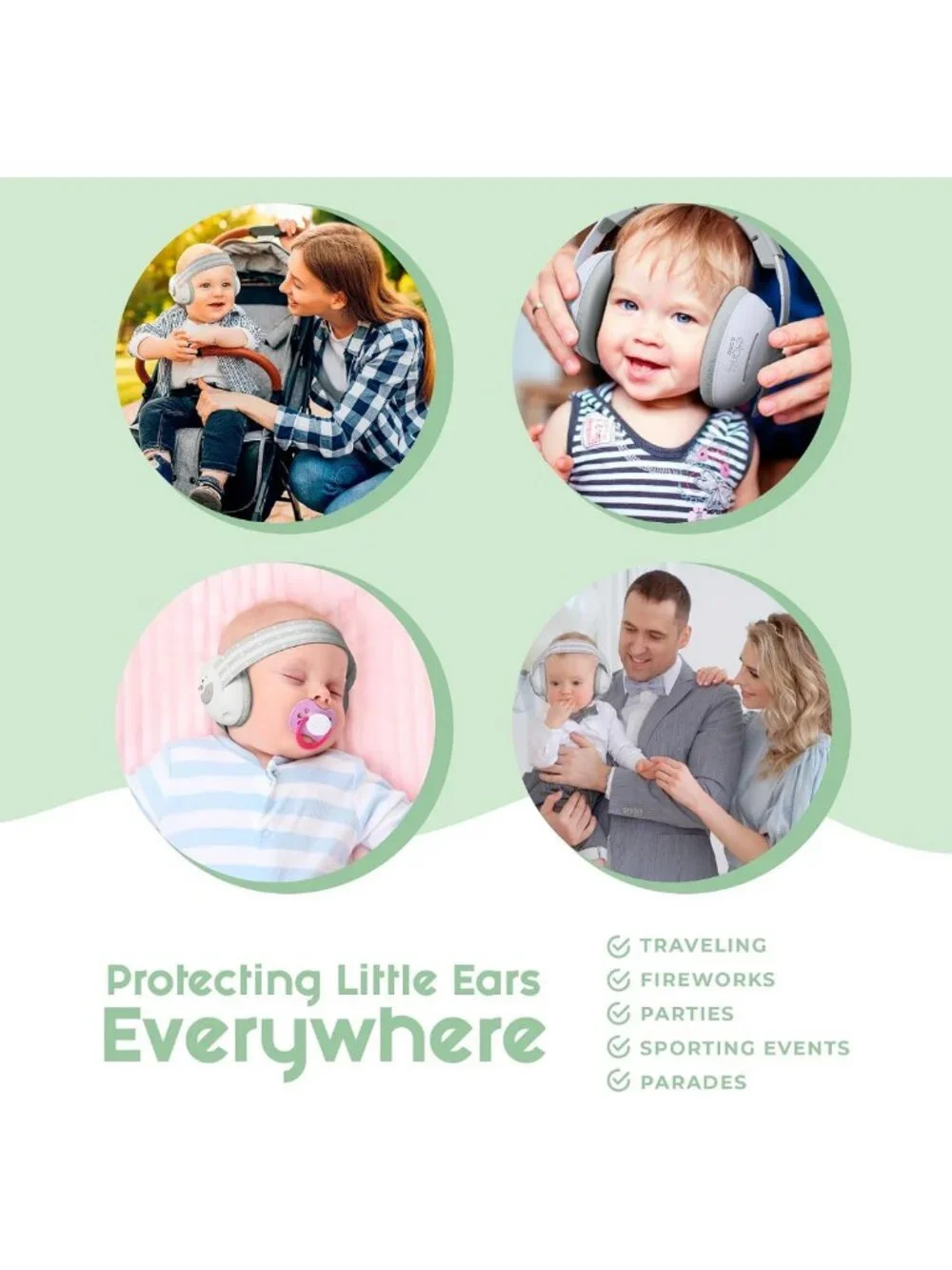 2-in-1 Baby Ear Muffs for Noise Protection & Travel - Toddler Headphones, Age